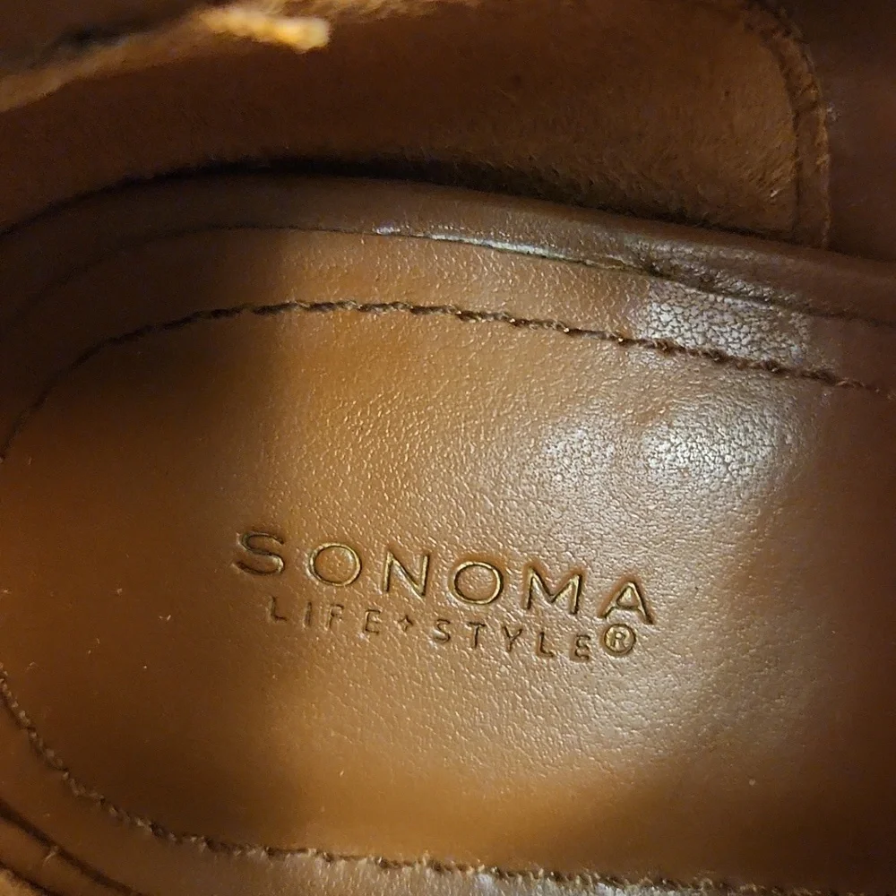Sonoma Life+Style Saddle Brown Peep Toe Booties – Size 8.5 - Picture 13 of 13